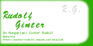 rudolf ginter business card